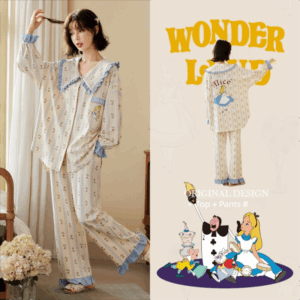 Disney Iris Pajama Women's Spring and Autumn long-sleeved pure cotton home wear set