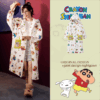 Crayon Shin-chan Coral fleece couple pajamas, women's autumn and winter warm bathrobes, home wear