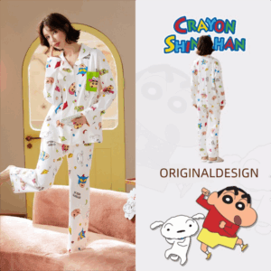 Crayon Shin-chan couple Pajamas for women in spring, autumn and winter long-sleeved sets