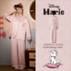 Disney Mary Cat Pajamas for spring and summer, long-sleeved casual ice silk outerwear for home wear