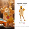 Disney Winnie the Pooh summer pure cotton short-sleeved home suit for pajama women can be worn on the outside