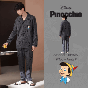 Disney Pinocchio Pajamas men's pure cotton cartoon long-sleeved large-sized home wear set