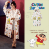 Crayon Shin-chan Coral fleece couple pajamas, women's autumn and winter warm bathrobes, home wear
