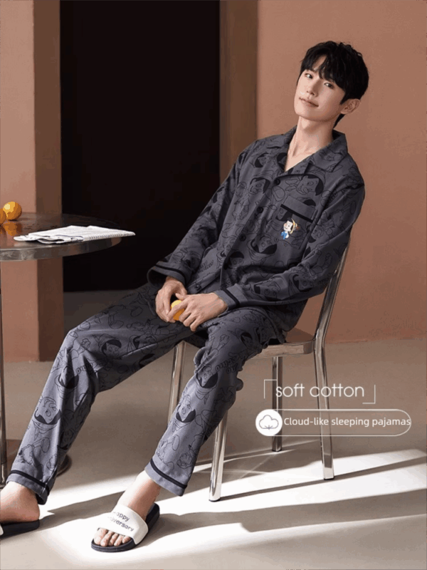 Disney Pinocchio Pajamas men's pure cotton cartoon long-sleeved large-sized home wear set