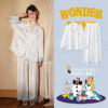 Disney Mary Cat Pajamas for spring and summer, long-sleeved casual ice silk outerwear for home wear