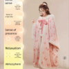 Disney Mary Cat nightgown women autumn and winter coral velvet long cape pajamas home wear