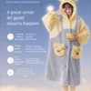 Disney Winnie the Pooh autumn and Winter pajama women's thickened warm coral fleece bathrobe home wear