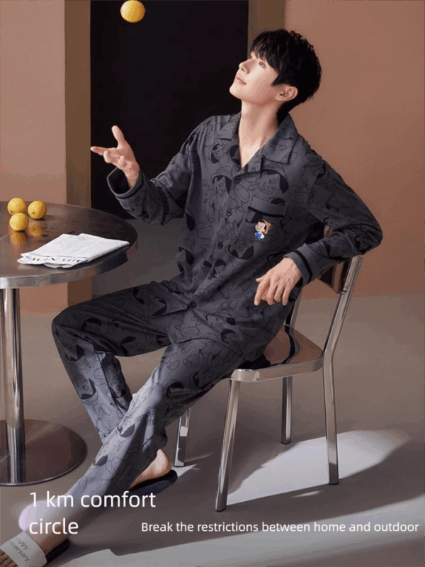 Disney Pinocchio Pajamas men's pure cotton cartoon long-sleeved large-sized home wear set