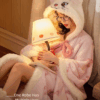 Disney Mary Cat nightgown women autumn and winter coral velvet long cape pajamas home wear