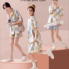 Disney Winnie the Pooh couple Pajamas Summer pure cotton short-sleeved home wear set