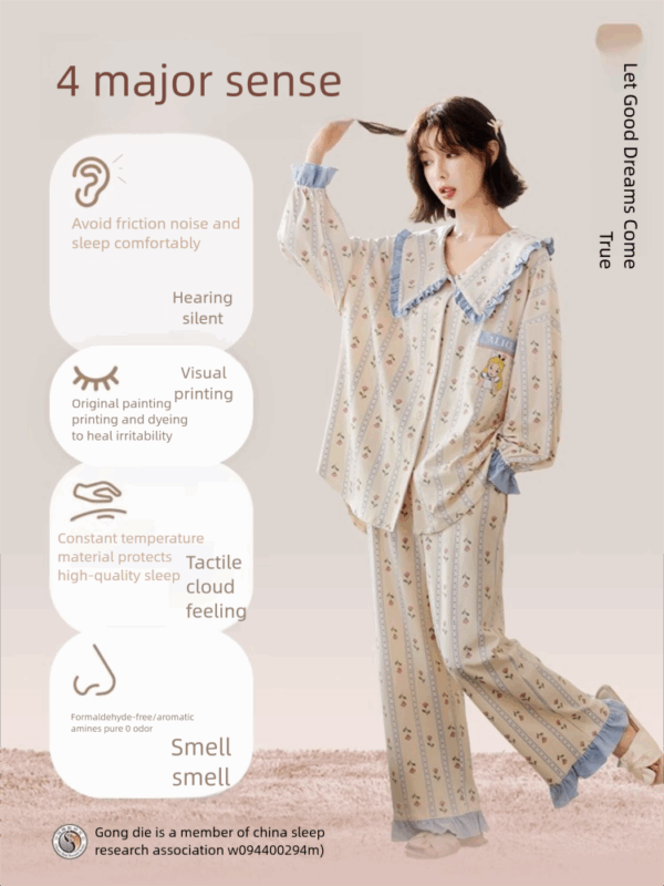 Disney Iris Pajama Women's Spring and Autumn long-sleeved pure cotton home wear set