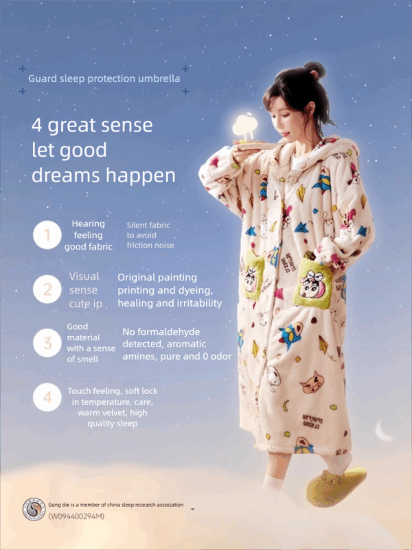 Crayon Shin-chan Coral fleece couple pajamas, women's autumn and winter warm bathrobes, home wear