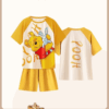 Disney Winnie the Pooh summer pure cotton short-sleeved home suit for pajama women can be worn on the outside