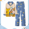 Disney Tigger pajama girl's spring, autumn and winter pure cotton long-sleeved set with a cute princess-style outerwear for home wear