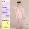 Disney Mary Cat Pajamas for spring and summer, long-sleeved casual ice silk outerwear for home wear