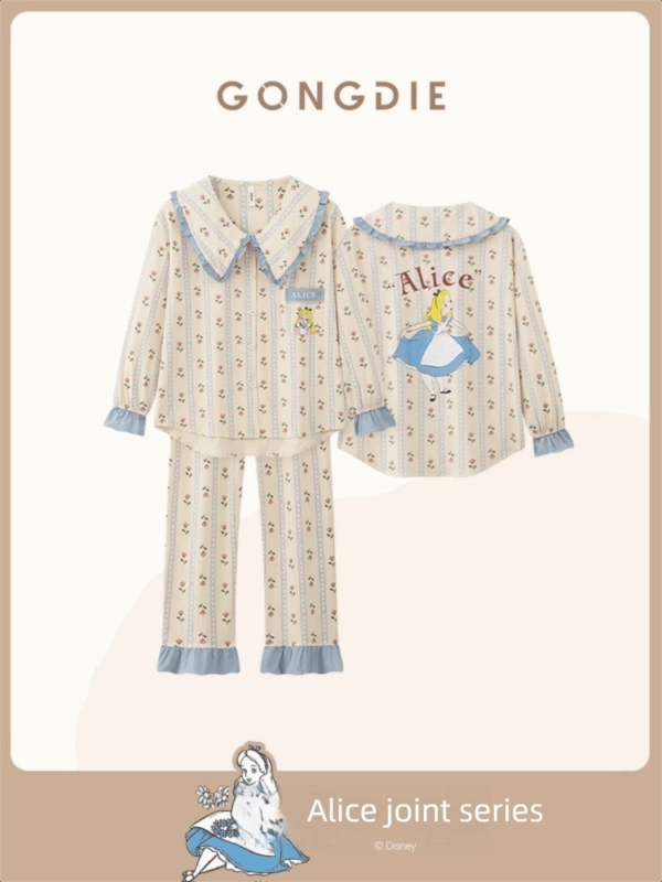 Disney Iris Pajama Women's Spring and Autumn long-sleeved pure cotton home wear set