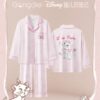 Disney Mary Cat Pajamas for spring and summer, long-sleeved casual ice silk outerwear for home wear
