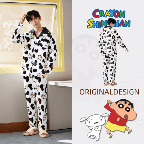 Crayon Shin-chan couple Pajamas for women in spring, autumn and winter long-sleeved sets