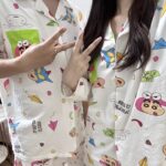 Crayon Shin-chan couple Pajamas for women in spring, autumn and winter long-sleeved sets photo review