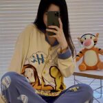 Disney Tigger pajama girl's spring, autumn and winter pure cotton long-sleeved set with a cute princess-style outerwear for home wear photo review