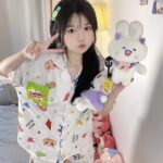 Crayon Shin-chan Couple Pajamas for Women Summer pure cotton short-sleeved home wear set photo review
