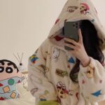 Crayon Shin-chan Coral fleece couple pajamas, women's autumn and winter warm bathrobes, home wear photo review