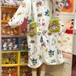 Crayon Shin-chan Coral fleece couple pajamas, women's autumn and winter warm bathrobes, home wear photo review