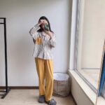 Disney Winnie the Pooh striped pajamas for women, pure cotton spring and autumn cardigan long-sleeved set, cartoon cute home wear photo review