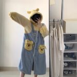 Disney Winnie the Pooh autumn and Winter pajama women's thickened warm coral fleece bathrobe home wear photo review