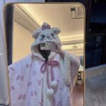 Disney Mary Cat nightgown women autumn and winter coral velvet long cape pajamas home wear photo review