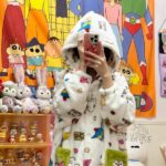 Crayon Shin-chan Coral fleece couple pajamas, women's autumn and winter warm bathrobes, home wear photo review