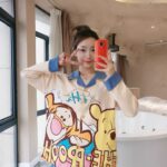 Disney Tigger pajama girl's spring, autumn and winter pure cotton long-sleeved set with a cute princess-style outerwear for home wear photo review