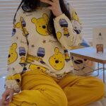 Disney Winnie the Pooh Spring and autumn pure cotton long-sleeved set of cute cartoon home wear photo review