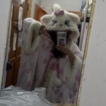 Disney Mary Cat nightgown women autumn and winter coral velvet long cape pajamas home wear photo review