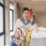 Disney Tigger pajama girl's spring, autumn and winter pure cotton long-sleeved set with a cute princess-style outerwear for home wear photo review