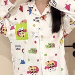 Crayon Shin-chan couple Pajamas for women in spring, autumn and winter long-sleeved sets photo review