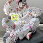 Crayon Shin-chan couple Pajamas for women in spring, autumn and winter long-sleeved sets photo review