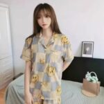 Disney Winnie the Pooh couple Pajamas Summer pure cotton short-sleeved home wear set photo review