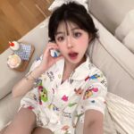 Crayon Shin-chan Couple Pajamas for Women Summer pure cotton short-sleeved home wear set photo review
