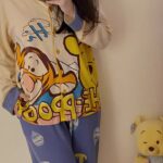 Disney Tigger pajama girl's spring, autumn and winter pure cotton long-sleeved set with a cute princess-style outerwear for home wear photo review