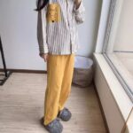 Disney Winnie the Pooh striped pajamas for women, pure cotton spring and autumn cardigan long-sleeved set, cartoon cute home wear photo review