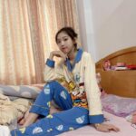 Disney Tigger pajama girl's spring, autumn and winter pure cotton long-sleeved set with a cute princess-style outerwear for home wear photo review