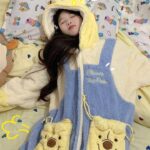 Disney Winnie the Pooh autumn and Winter pajama women's thickened warm coral fleece bathrobe home wear photo review