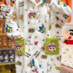 Crayon Shin-chan Coral fleece couple pajamas, women's autumn and winter warm bathrobes, home wear photo review