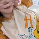 Disney Winnie the Pooh summer pure cotton short-sleeved home suit for pajama women can be worn on the outside photo review