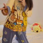 Disney Tigger pajama girl's spring, autumn and winter pure cotton long-sleeved set with a cute princess-style outerwear for home wear photo review
