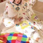 Crayon Shin-chan Coral fleece couple pajamas, women's autumn and winter warm bathrobes, home wear photo review