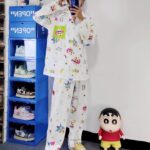Crayon Shin-chan couple Pajamas for women in spring, autumn and winter long-sleeved sets photo review