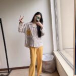 Disney Winnie the Pooh striped pajamas for women, pure cotton spring and autumn cardigan long-sleeved set, cartoon cute home wear photo review
