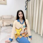 Disney Tigger pajama girl's spring, autumn and winter pure cotton long-sleeved set with a cute princess-style outerwear for home wear photo review